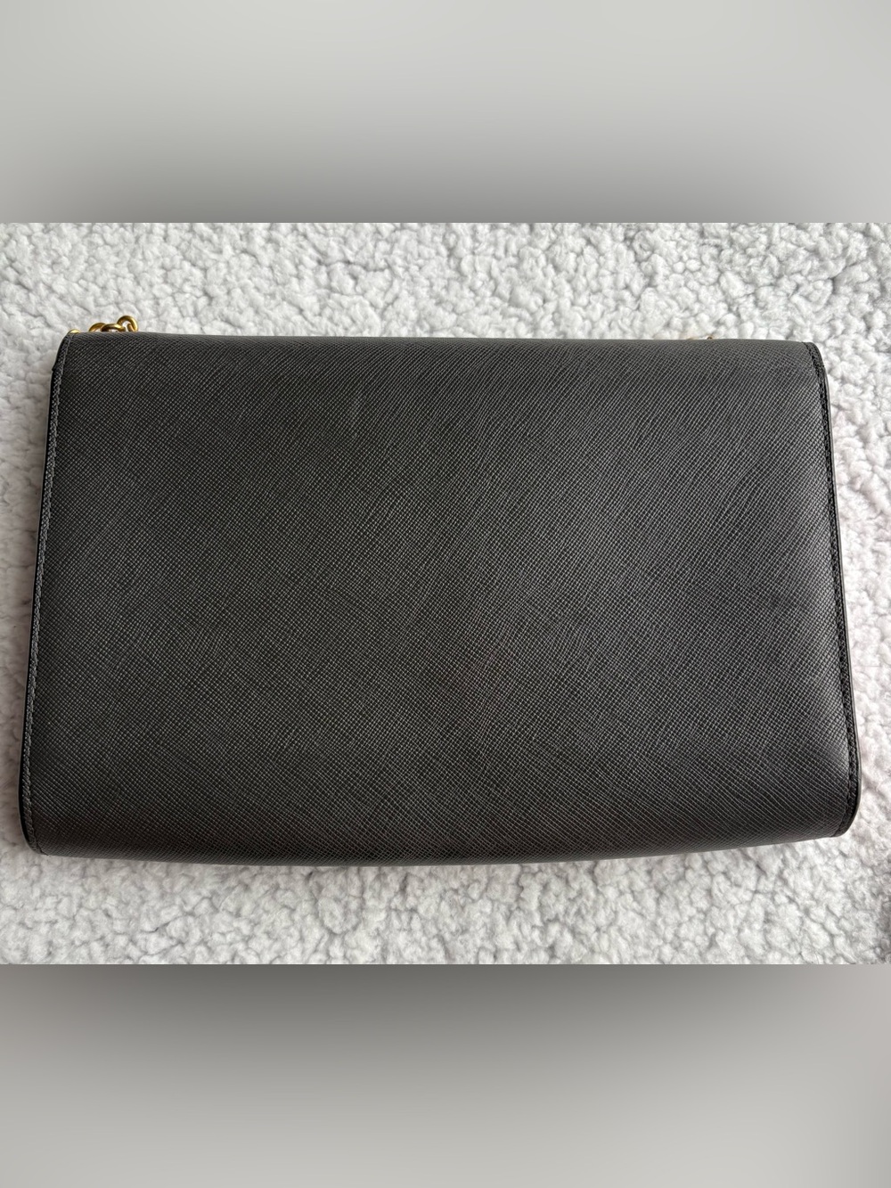 MCM Mina Crossbody/wallet on chain in black/dark gray Saffiano leather BowAccent - Picture 4 of 16